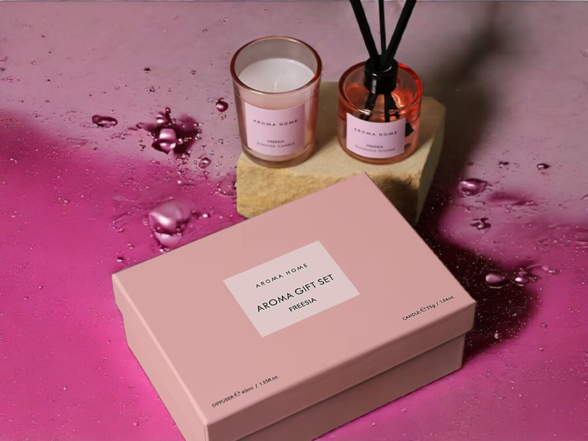 Home Fragrance Scented Candle and Reed Diffuser Gift Set