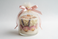artisan candle with floral topping for wedding favor shachet net 