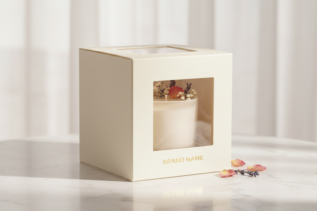 front window candle lid box include candle with flower topping